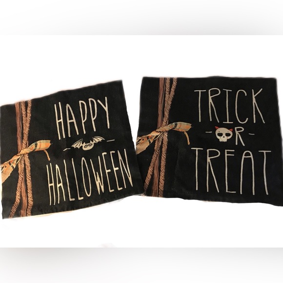 Other - Halloween Pillow Covers Decorative 17 x 17 Square Burlap Cloth Black Set of two